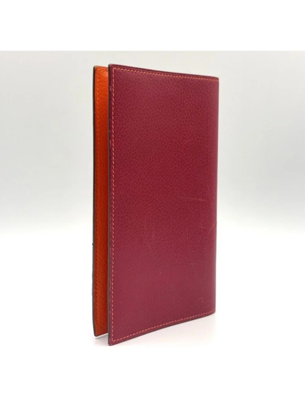 Hermes Adage Agenda Cover Globe Trotter Leather Orange Red Silver